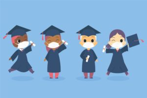 Imagen de estudiantes en la graduación.